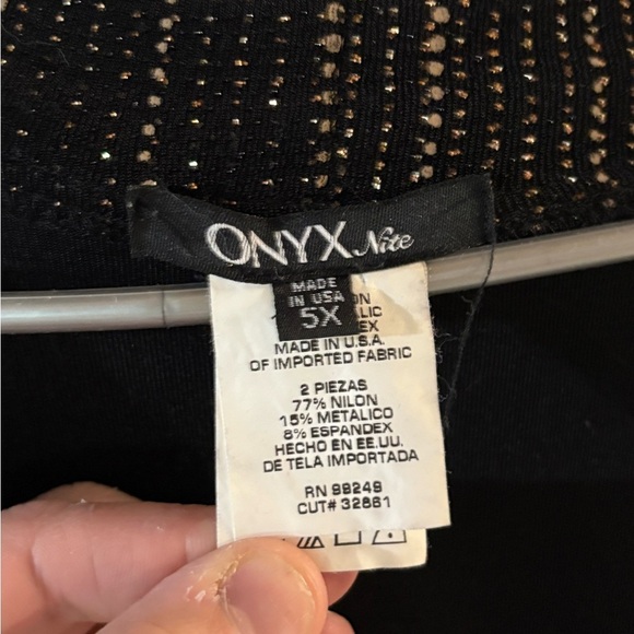 Vintage Onyx Nite Black and Metallic Tank and Coverup Set - Picture 4 of 11
